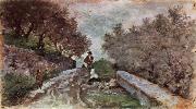 Giovanni Fattori Strasse durch den Olivenhain mit zwei Passanten oil painting picture wholesale